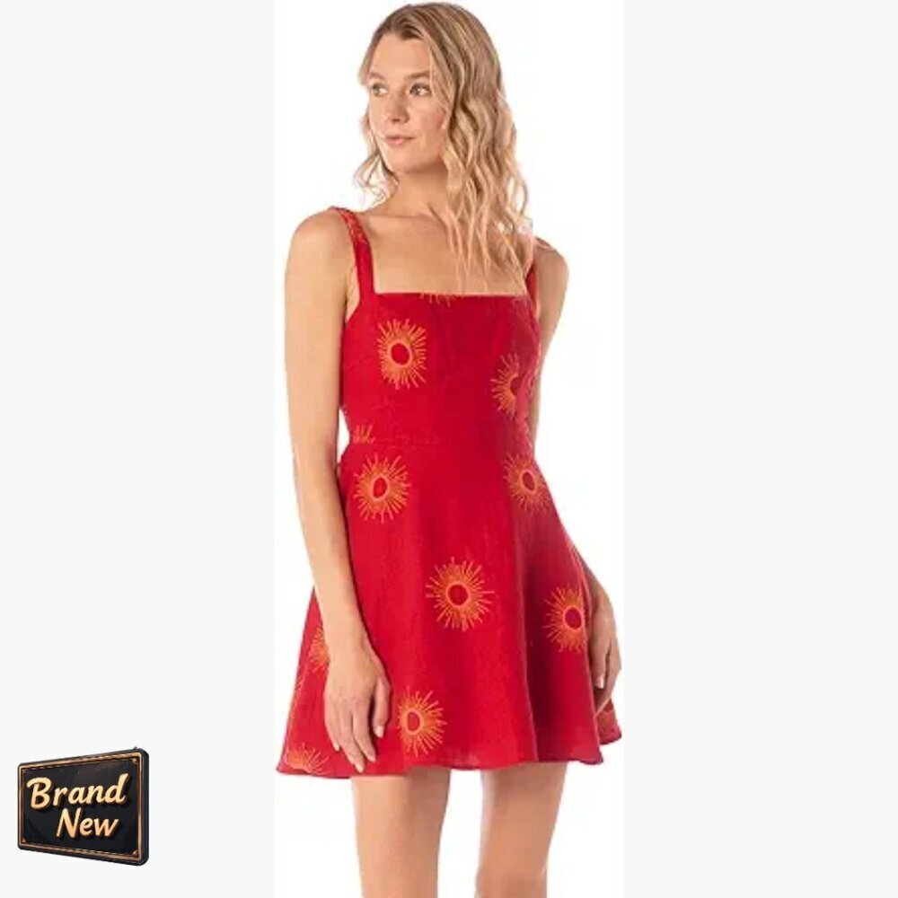 Square Neck Beach Dress with Adjustable Straps, Natural Waist